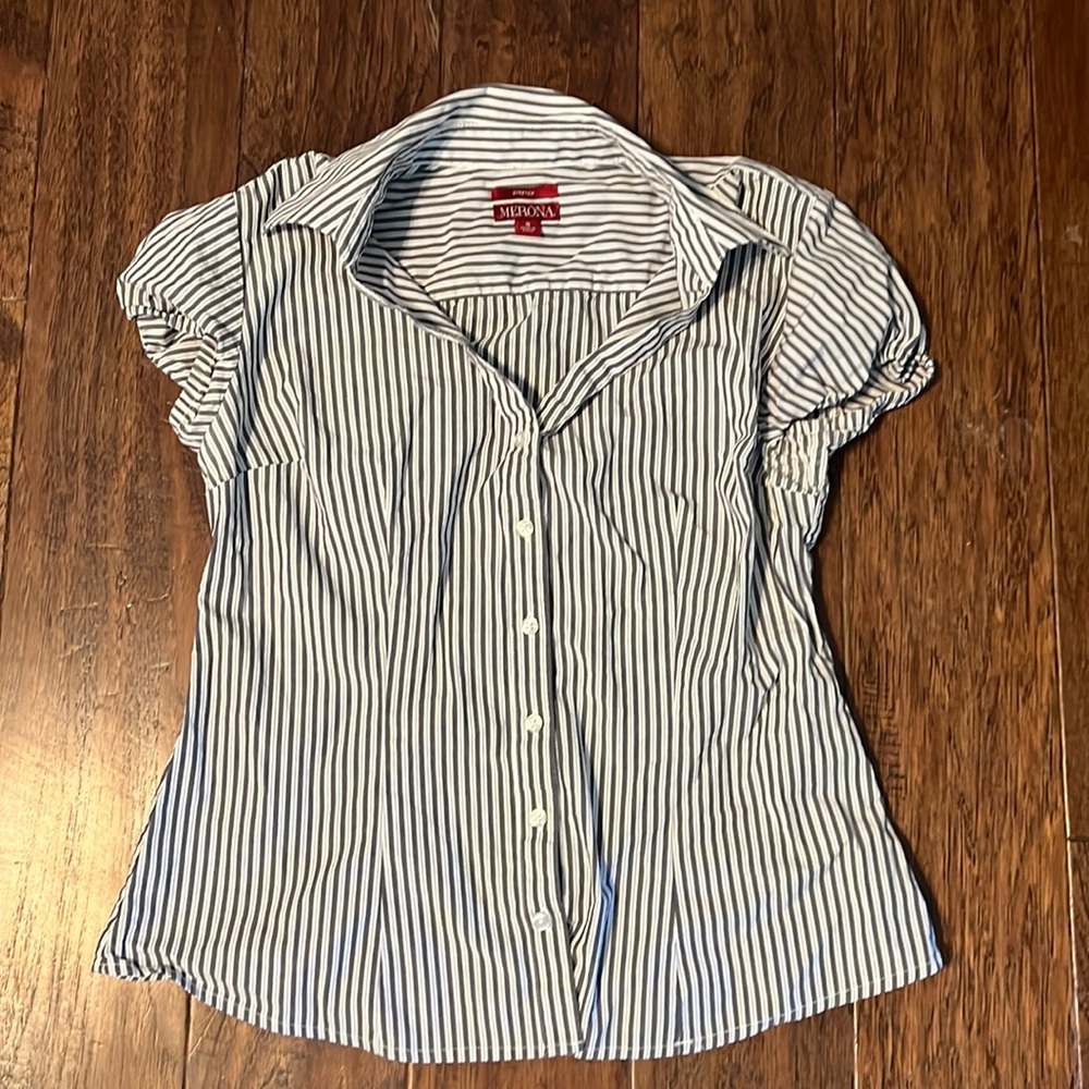 Women's striped button up shirt